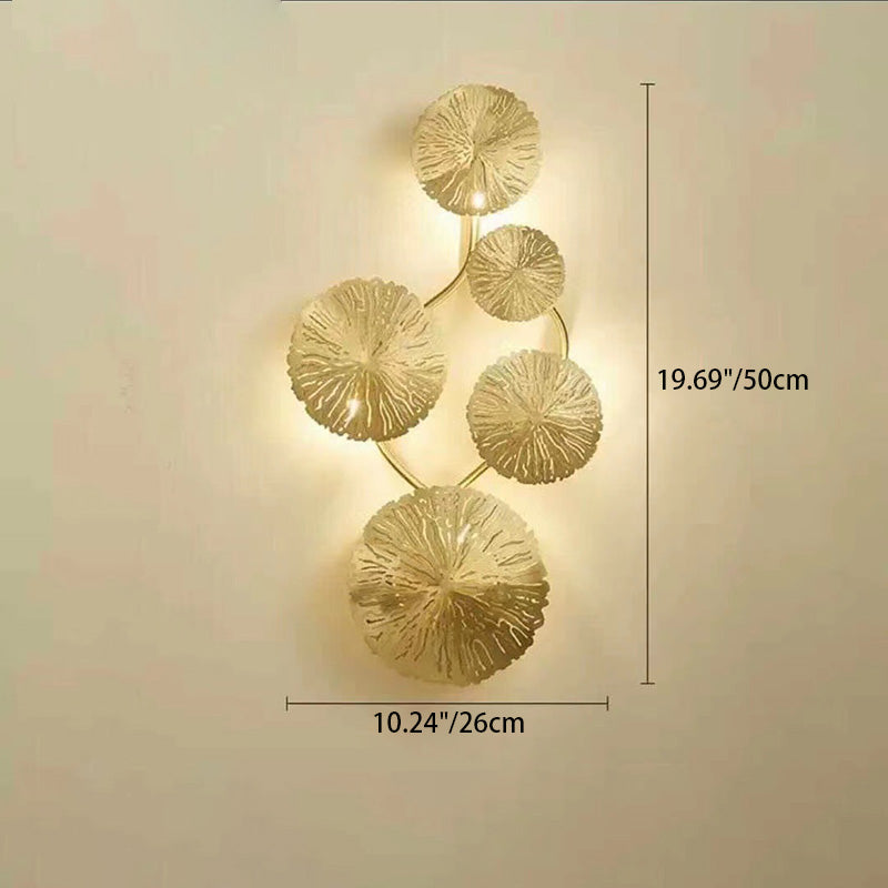 مصباح حائطي فاخر عصري على شكل فرع دائري من الفولاذ المقاوم للصدأ مزود بـ 4/5/6/8 مصابيح لغرفة المعيشة 
