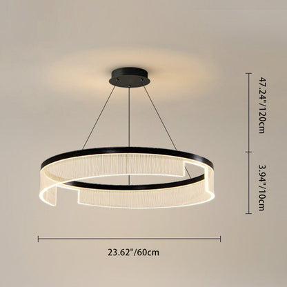 Modern Minimalist Round Aluminum Iron Acrylic LED Pendant Light For Living Room