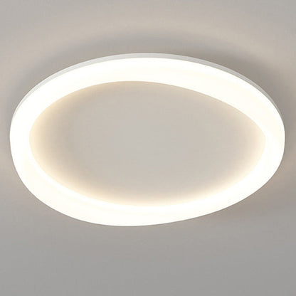 Modern Minimalist Round Iron Frame Acrylic Shade LED Flush Mount Ceiling Light For Living Room
