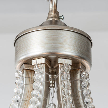 Traditional French Round Orb Iron Crystal Frame 1/4/6/8 Light Chandelier For Living Room
