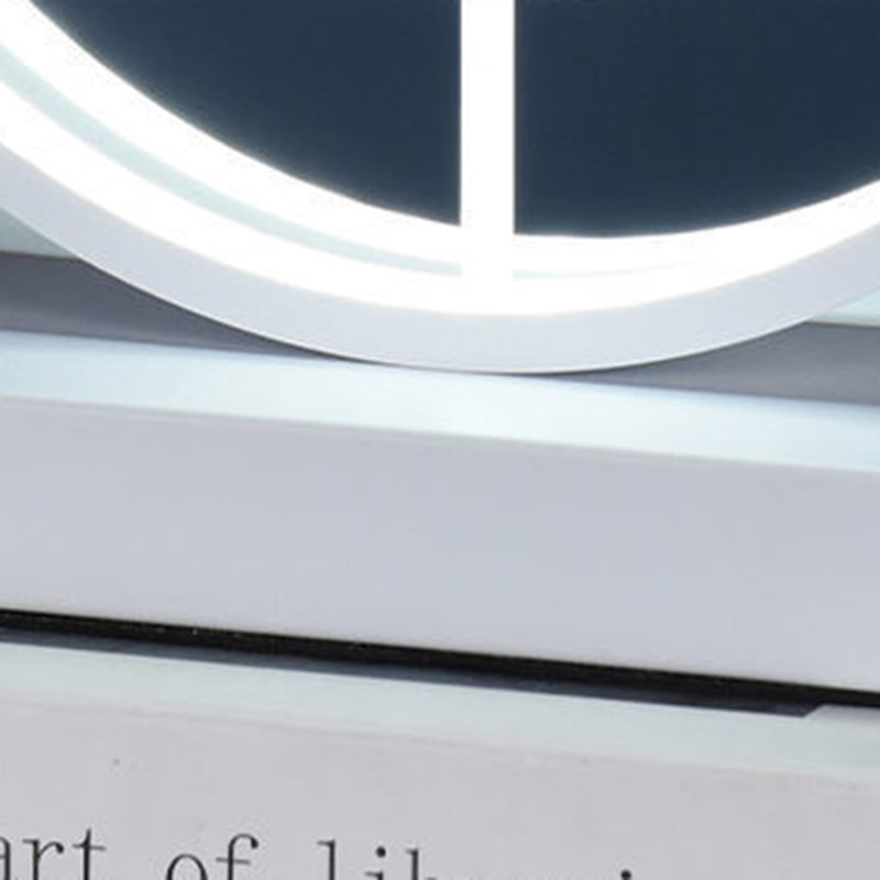 Modern Art Deco Round Quicksand Iron Glass LED Table Lamp For Bedroom