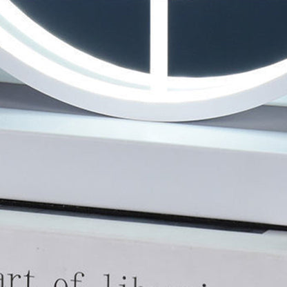 Modern Art Deco Round Quicksand Iron Glass LED Table Lamp For Bedroom