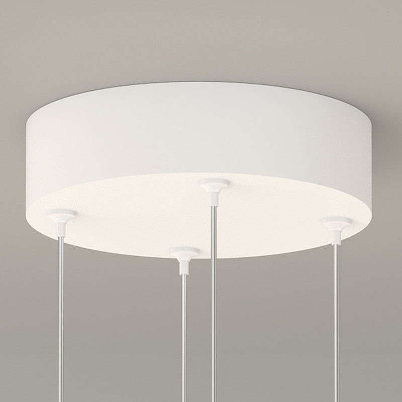 Modern Minimalist Long Line Round Iron Silicone LED Chandelier For Living Room