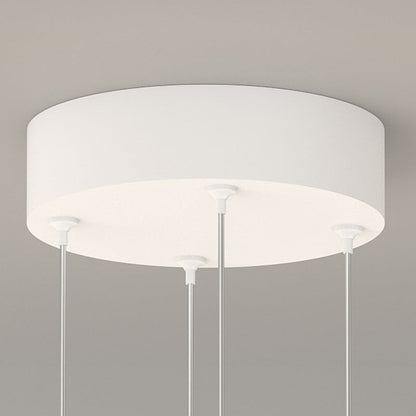 Modern Minimalist Long Line Round Iron Silicone LED Chandelier For Living Room
