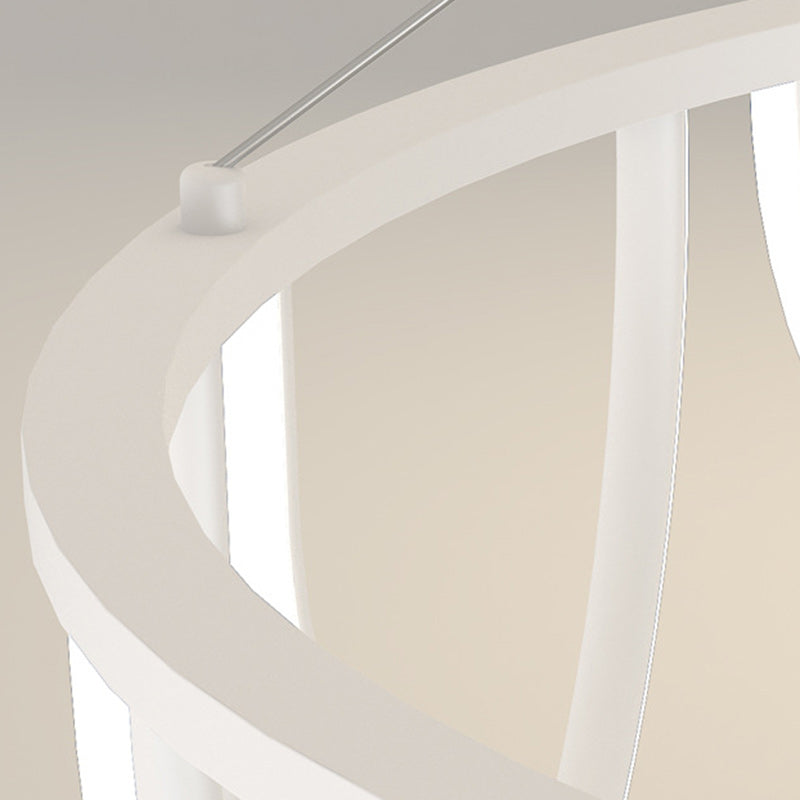Modern Minimalist Long Line Round Iron Silicone LED Chandelier For Living Room