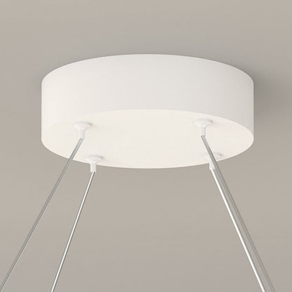 Modern Minimalist Long Line Crossover Round Iron Aluminum Silicone LED Chandelier For Living Room