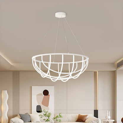 ثريا LED من الألومنيوم والسيليكون بتصميم عصري بسيط على شكل خط طويل غير منتظم لغرفة المعيشة 