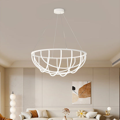 ثريا LED من الألومنيوم والسيليكون بتصميم عصري بسيط على شكل خط طويل غير منتظم لغرفة المعيشة 