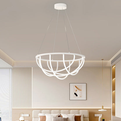 ثريا LED من الألومنيوم والسيليكون بتصميم عصري بسيط على شكل خط طويل غير منتظم لغرفة المعيشة 