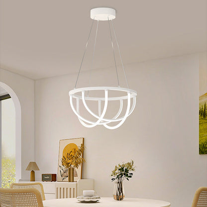 ثريا LED من الألومنيوم والسيليكون بتصميم عصري بسيط على شكل خط طويل غير منتظم لغرفة المعيشة 