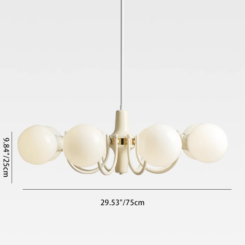 Modern Minimalist Branch Orb Iron Frame Glass Shade 3/5/8 Light Chandelier For Living Room