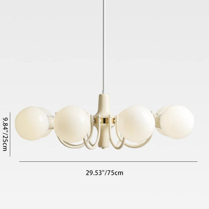 Modern Minimalist Branch Orb Iron Frame Glass Shade 3/5/8 Light Chandelier For Living Room