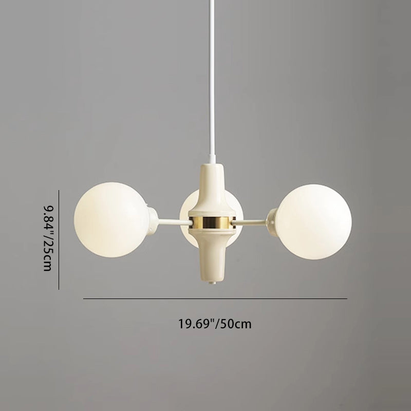 Modern Minimalist Branch Orb Iron Frame Glass Shade 3/5/8 Light Chandelier For Living Room