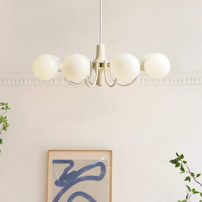 Modern Minimalist Branch Orb Iron Frame Glass Shade 3/5/8 Light Chandelier For Living Room