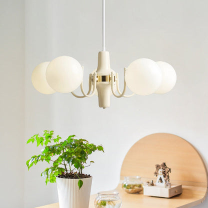 Modern Minimalist Branch Orb Iron Frame Glass Shade 3/5/8 Light Chandelier For Living Room