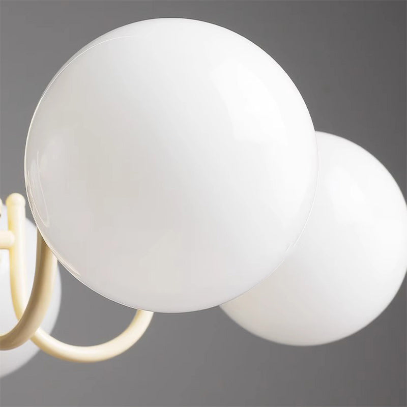 Modern Minimalist Branch Orb Iron Frame Glass Shade 3/5/8 Light Chandelier For Living Room