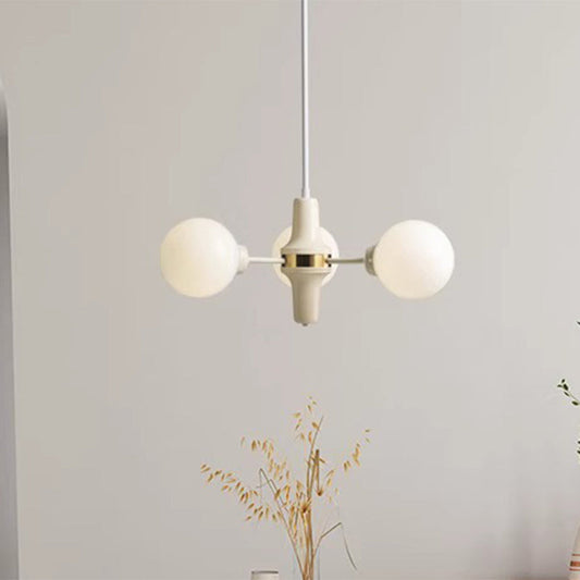 Modern Minimalist Branch Orb Iron Frame Glass Shade 3/5/8 Light Chandelier For Living Room