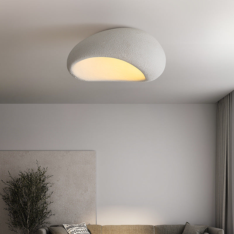 Contemporary Nordic Irregular Oval Resin Shade 1-Light Flush Mount Ceiling Light For Living Room