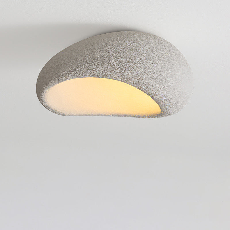 Contemporary Nordic Irregular Oval Resin Shade 1-Light Flush Mount Ceiling Light For Living Room
