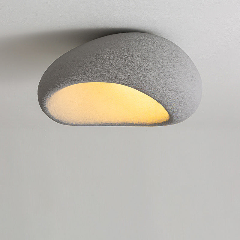 Contemporary Nordic Irregular Oval Resin Shade 1-Light Flush Mount Ceiling Light For Living Room