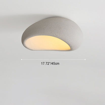 Contemporary Nordic Irregular Oval Resin Shade 1-Light Flush Mount Ceiling Light For Living Room
