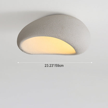 Contemporary Nordic Irregular Oval Resin Shade 1-Light Flush Mount Ceiling Light For Living Room