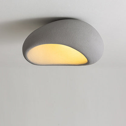 Contemporary Nordic Irregular Oval Resin Shade 1-Light Flush Mount Ceiling Light For Living Room