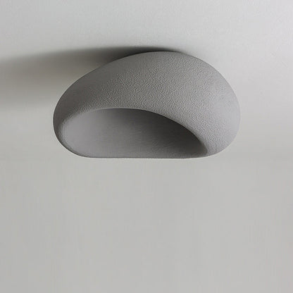 Contemporary Nordic Irregular Oval Resin Shade 1-Light Flush Mount Ceiling Light For Living Room