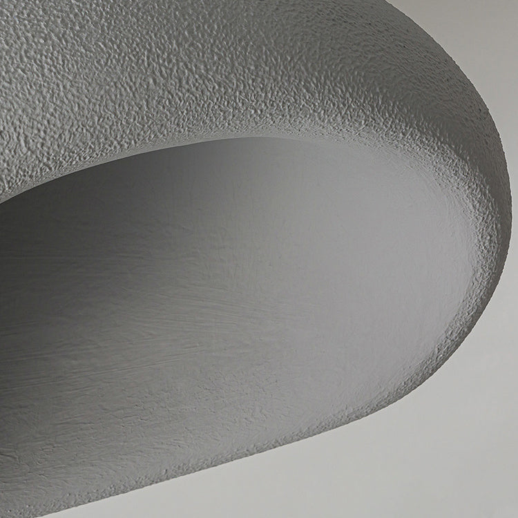 Contemporary Nordic Irregular Oval Resin Shade 1-Light Flush Mount Ceiling Light For Living Room