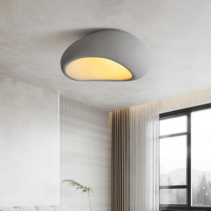 Contemporary Nordic Irregular Oval Resin Shade 1-Light Flush Mount Ceiling Light For Living Room