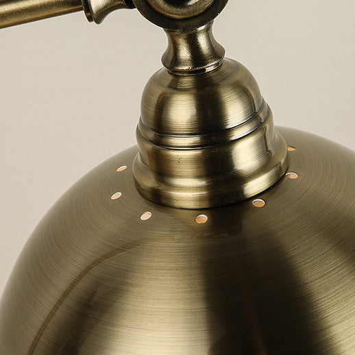 Traditional Vintage Curved Pole Dome Iron Frame 1-Light Table Lamp For Bedroom