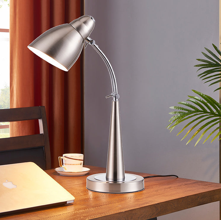 Traditional Vintage Rotatable Angle Dome Cone Iron Frame 1-Light Table Lamp For Living Room