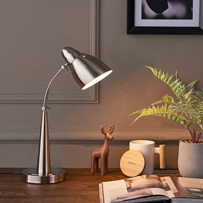 Traditional Vintage Rotatable Angle Dome Cone Iron Frame 1-Light Table Lamp For Living Room