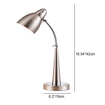 Traditional Vintage Rotatable Angle Dome Cone Iron Frame 1-Light Table Lamp For Living Room