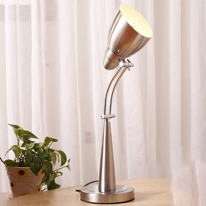 Traditional Vintage Rotatable Angle Dome Cone Iron Frame 1-Light Table Lamp For Living Room