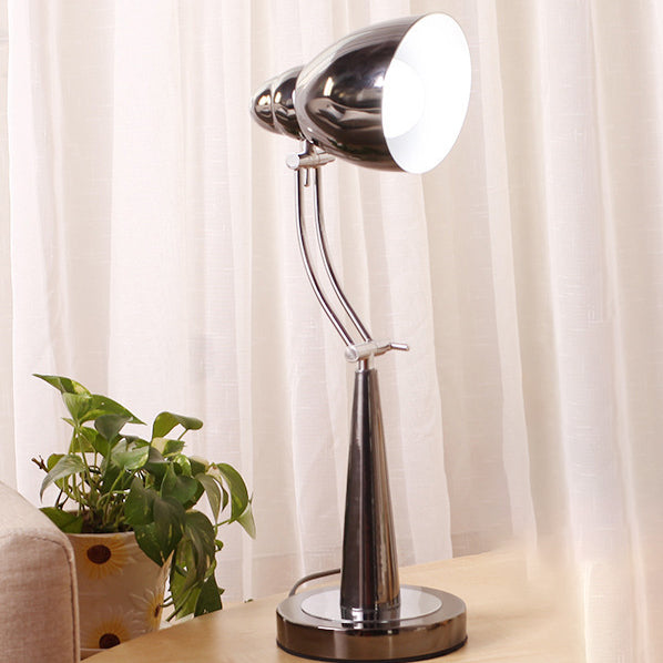 Traditional Vintage Rotatable Angle Dome Cone Iron Frame 1-Light Table Lamp For Living Room
