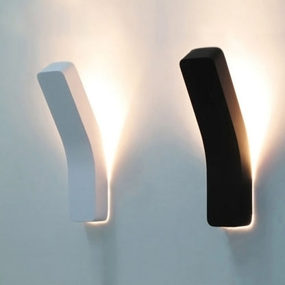 Modern Minimalist Curved Rectangle Iron Shade 1-Light Wall Sconce Lamp For Living Room