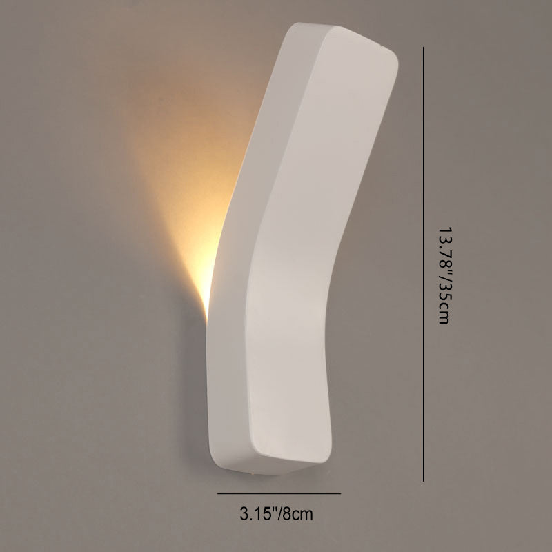 Modern Minimalist Curved Rectangle Iron Shade 1-Light Wall Sconce Lamp For Living Room