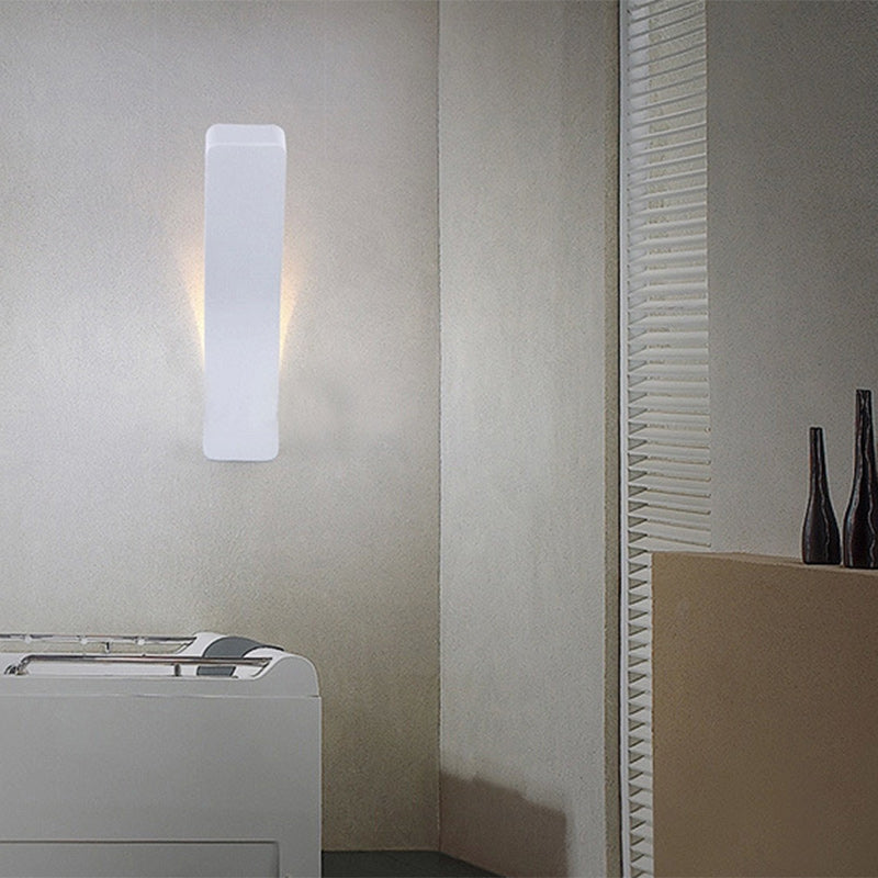 Modern Minimalist Curved Rectangle Iron Shade 1-Light Wall Sconce Lamp For Living Room