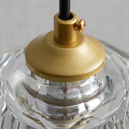Modern Luxury Round Hardware Crystal 1-Light Pendant Light For Bedroom
