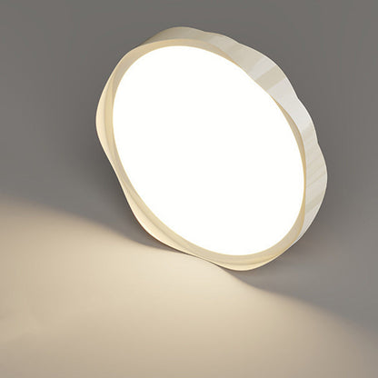 Contemporary Creative Round Wave Heart Iron Acrylic PU LED Semi-Flush Mount Ceiling Light For Bedroom