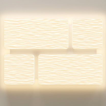 Modern Minimalist Rectangle Square Lattice Iron PE Shade LED Flush Mount Ceiling Light For Living Room
