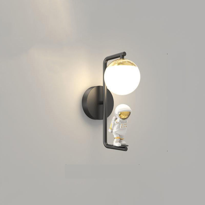 Modern Minimalist Orb Astronaut Iron Resin Acrylic LED Wall Sconce Lamp For Bedroom