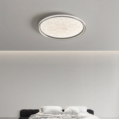 Modern Minimalist Round Water Ripple Aluminum Iron Acrylic LED Flush Mount Ceiling Light For Living Room