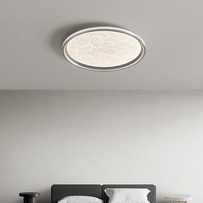 Modern Minimalist Round Water Ripple Aluminum Iron Acrylic LED Flush Mount Ceiling Light For Living Room