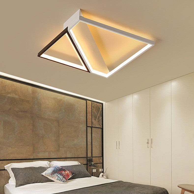Modern Minimalist Lines Square Irregular Combination Iron LED Flush Mount Ceiling Light For Bedroom
