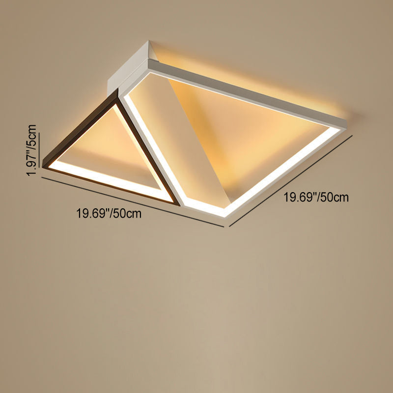 Modern Minimalist Lines Square Irregular Combination Iron LED Flush Mount Ceiling Light For Bedroom