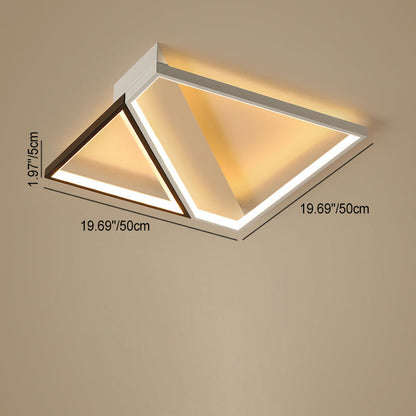Modern Minimalist Lines Square Irregular Combination Iron LED Flush Mount Ceiling Light For Bedroom