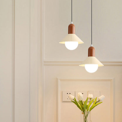Contemporary Creative Round Cone Iron Shade 1-Light Pendant Light For Bedroom