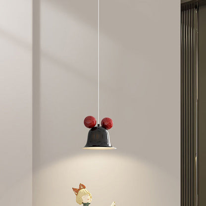 Contemporary Creative Round Bell Shape Iron 1-Light Pendant Light For Bedroom